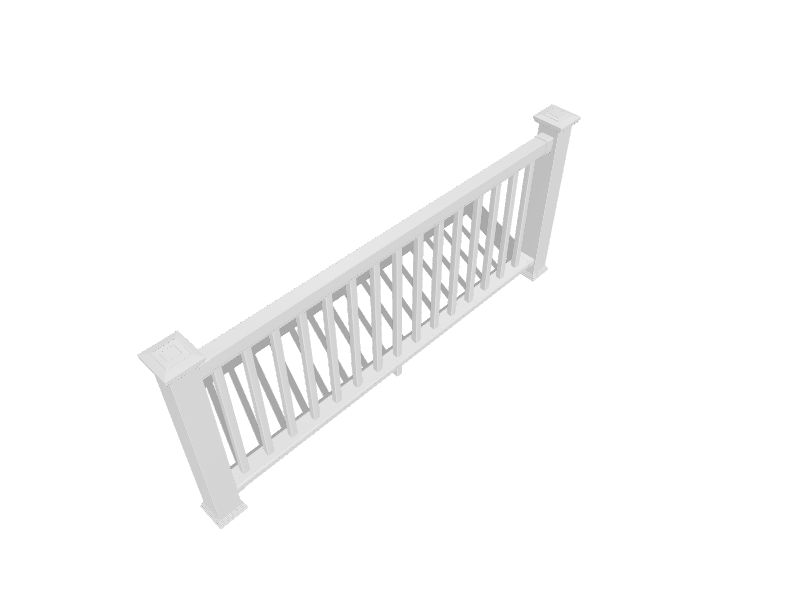 Deckorators Grab and Go 8ft x 36in White Composite Deck Rail Kit in