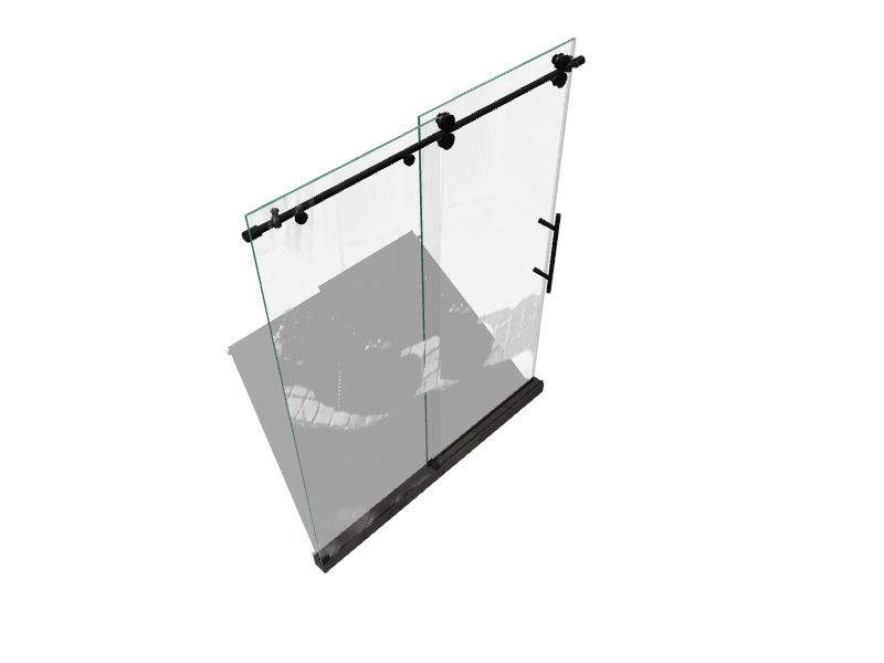 DreamLine SHDR6160762G-09 Enigma-XO 56-60W x 76H Frameless Smoke Grey Glass Sliding Shower Door in Satin Black