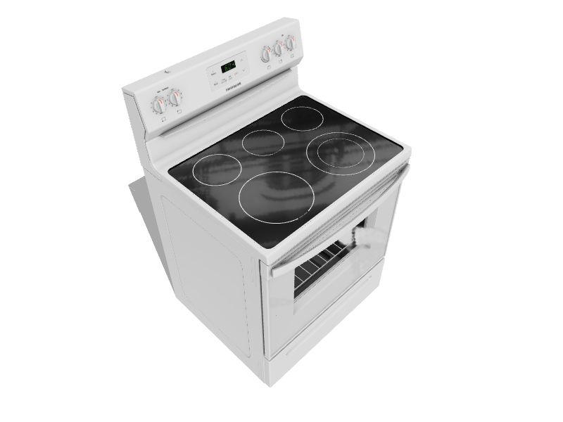 Frigidaire 30-in Glass Top 5 Burners 5.3-cu ft Freestanding Electric Range  (White) in the Single Oven Electric Ranges department at