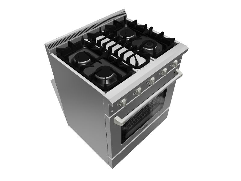 Thor Kitchen 30in Deep Recessed 4 Burners Convection Oven Freestanding