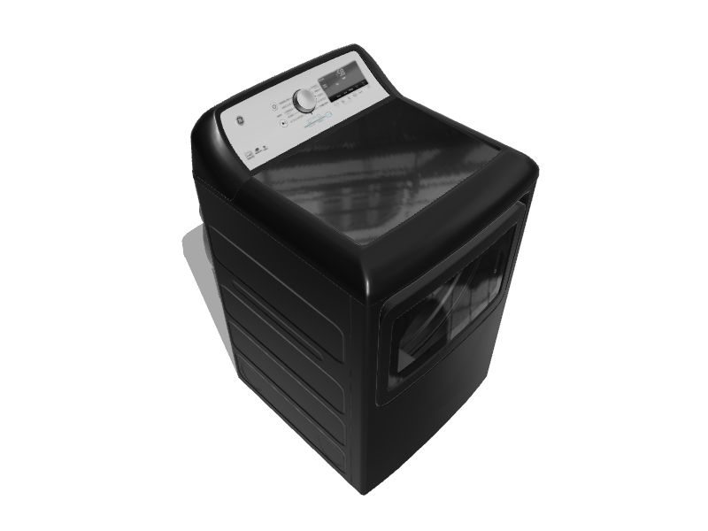 GE 7.4cu ft Reversible Side Swing Door Steam Cycle Smart Gas Dryer