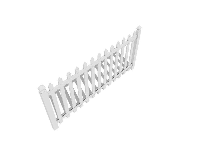 Outdoor Essentials Yorktown 4ft H x 8ft W White Vinyl Spaced Picket