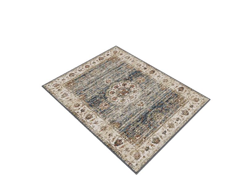 allen + roth Rosalynde 8 x 10 Blue Green Indoor Border Vintage Area Rug