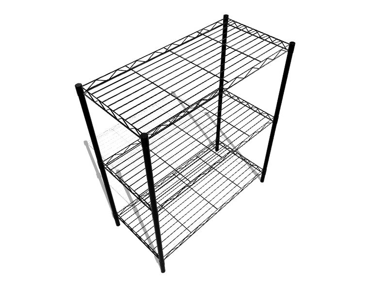 Home Basics Wire Heavy Duty 3-Tier Utility Shelving Unit (21-in W x  13.75-in D x 32-in H), Black in the Freestanding Shelving Units department  at