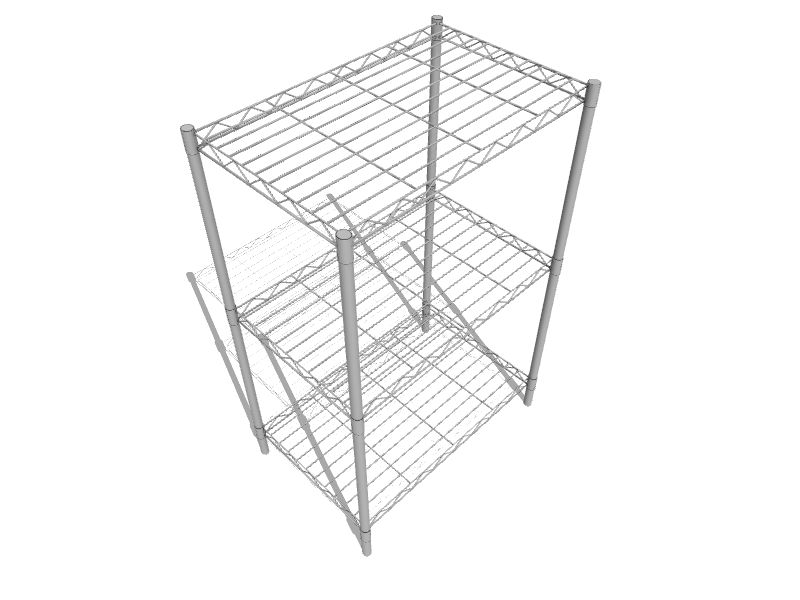 Home Basics Wire Heavy Duty 3-Tier Utility Shelving Unit (21-in W x  13.75-in D x 32-in H), Black