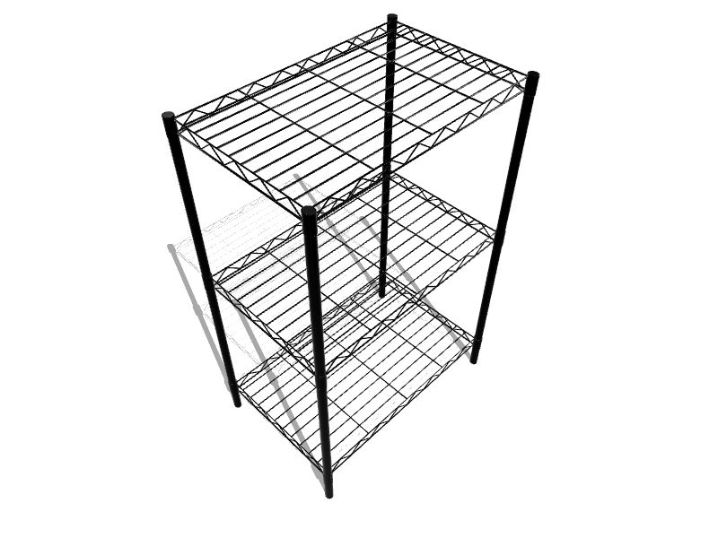 Home Basics Wire Heavy Duty 3-Tier Utility Shelving Unit (21-in W x  13.75-in D x 32-in H), Black