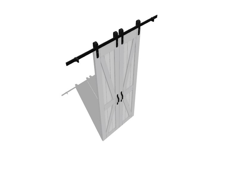 36in x 84in Smoky Grey Xframe PVC Double Bypass Barn Door (Hardware