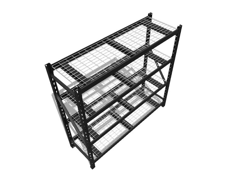 WEN RK7724-4 Four-Tier Industrial Steel Storage Rack with Adjustable Shelving and 8000-Pound Capacity