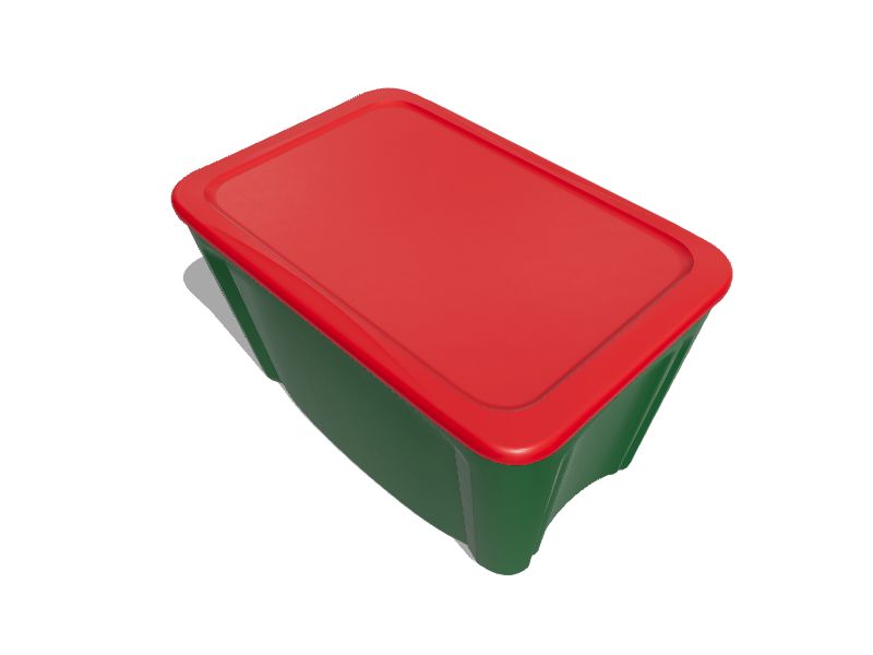 Bella Storage Solution 30-Gallons (120-Quart) Green and Red Tote with  Standard Snap Lid in the Plastic Storage Containers department at