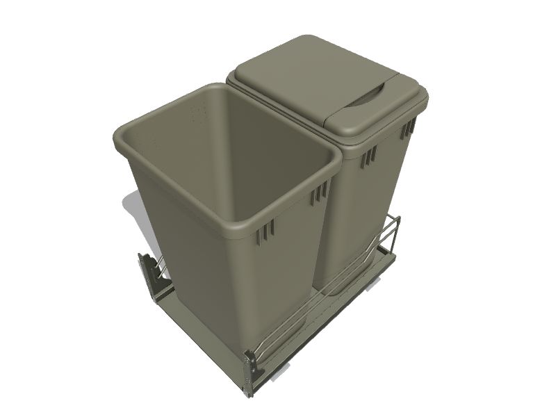 Rev A Shelf 53WC-1835SCDM-212 35 qt. Double Soft-Close Pull-Out Waste Container Champagne