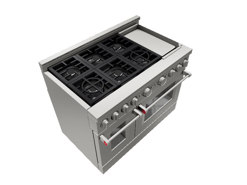 KFGC558JBK by KitchenAid - KitchenAid® 48'' Smart Commercial-Style Gas  Range with Griddle