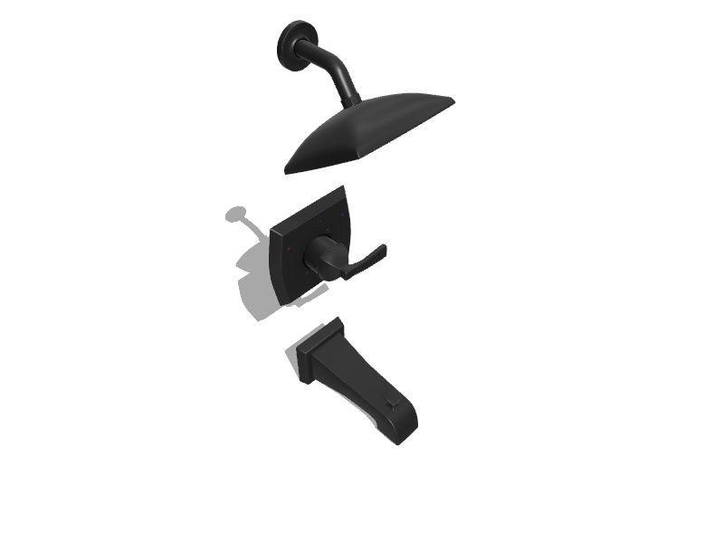 Delta Flynn Matte Black 1handle Single Function Round Bathtub and