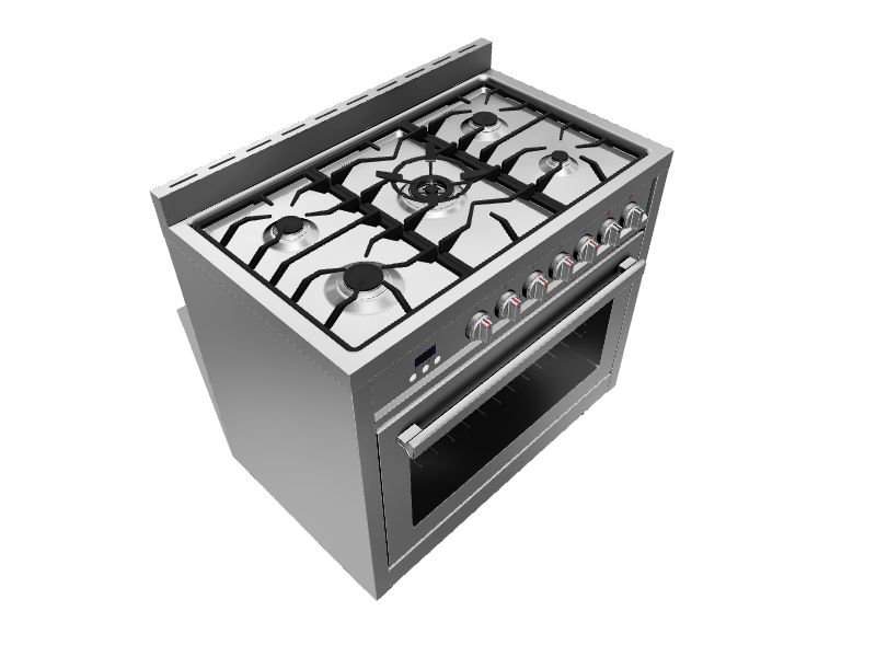 Cosmo 36 in. 3.8 Cu. ft. GAS Range with Convection Oven and 5 Burner Cooktop