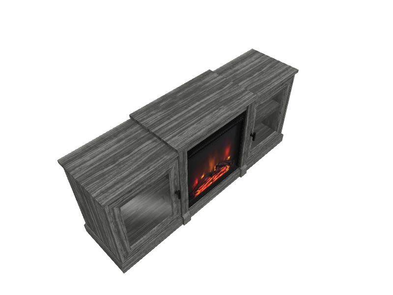 Walker Edison 60in W Slate Gray TV Stand with LED Electric Fireplace