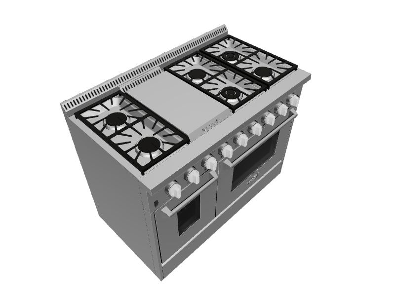 Kucht KNG 48-in 8 Burners 4.2-cu ft / 2.5-cu ft Convection Oven