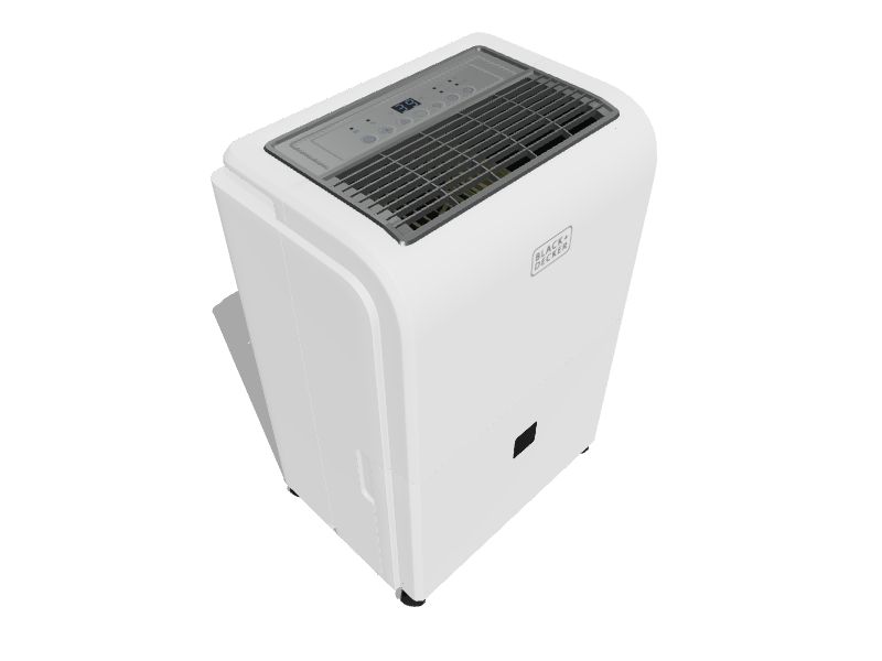  BLACK+DECKER 1500 Sq. Ft. Dehumidifier for Medium to Large  Spaces and Basements, Energy Star Certified, Portable, BDT20WTB , White