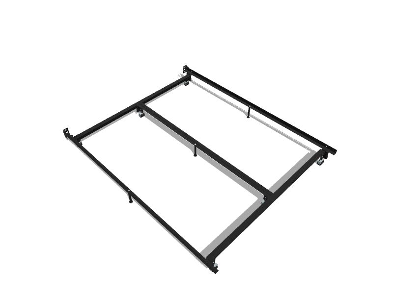 Brookside Steelock Black Queen Metal Bed Frame with Wheels Bed in the