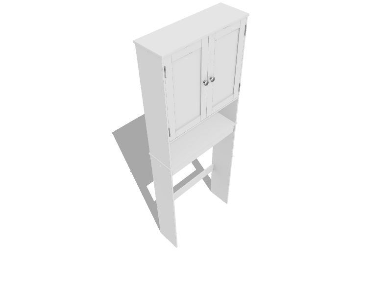 Style Selections 22.95-in W x 64.25-in H x 7.32-in D White MDF Over-the-Toilet Etagere | 6923WWMV