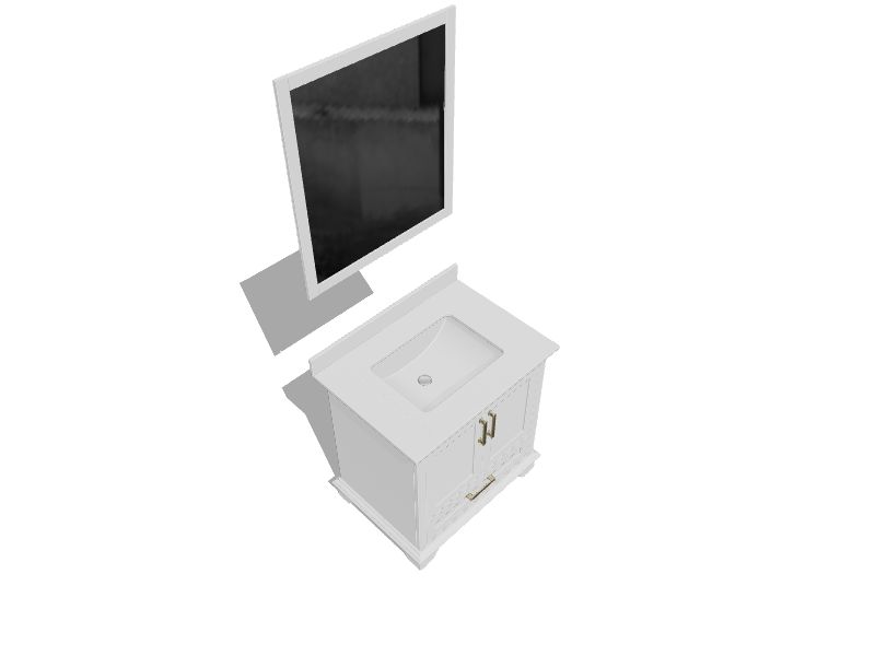 allen + roth Hamburg 30in White Undermount Single Sink Bathroom Vanity