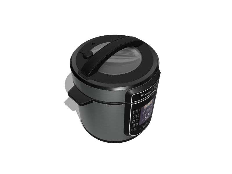 MegaChef 6 Quart Stainless Steel Electric Digital Pressure Cooker with Lid