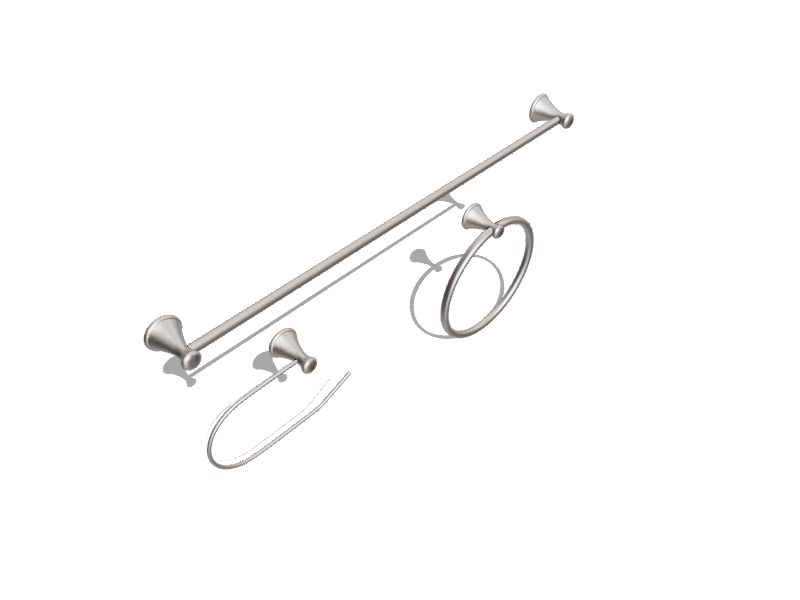 Benton Modern Brushed Stainless Steel Bathroom Hardware Set – NMC Decor