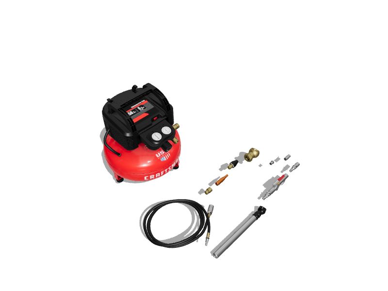 Compresseur d'air portable sans huile CRAFTSMAN, 6 gal, 150 lb/po², rouge  et noir CMEC6150