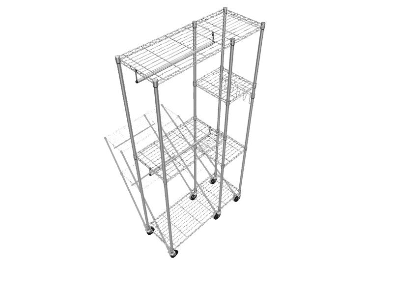 TRINITY Chrome Steel Rolling Portable Closet in the Clothing Racks