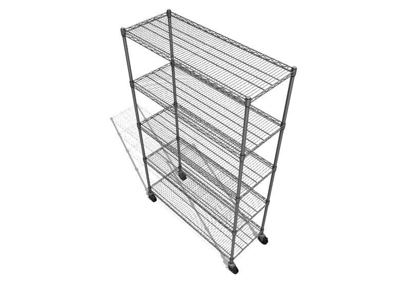 TRINITY 5-Tier Outdoor Wire Shelving w/ Wheels, Gray Epoxy Finish, NSF  Certified