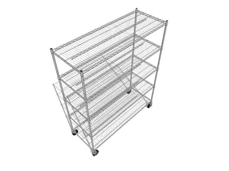 TRINITY Steel 5Tier Utility Shelving Unit (60in W x 24in D x 72in H) Chrome, (450lb