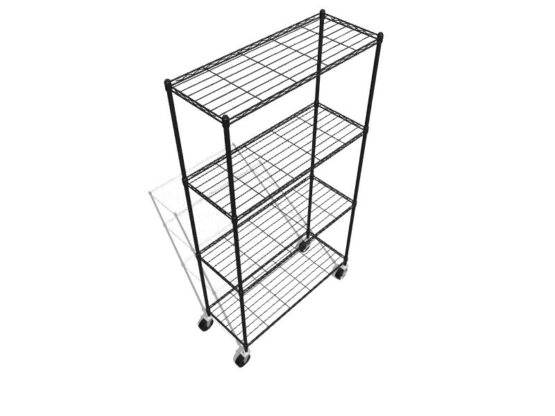 Trinity 4-Tier 36 x 14 x 54 Wire Shelving with Liners, NSF, Black