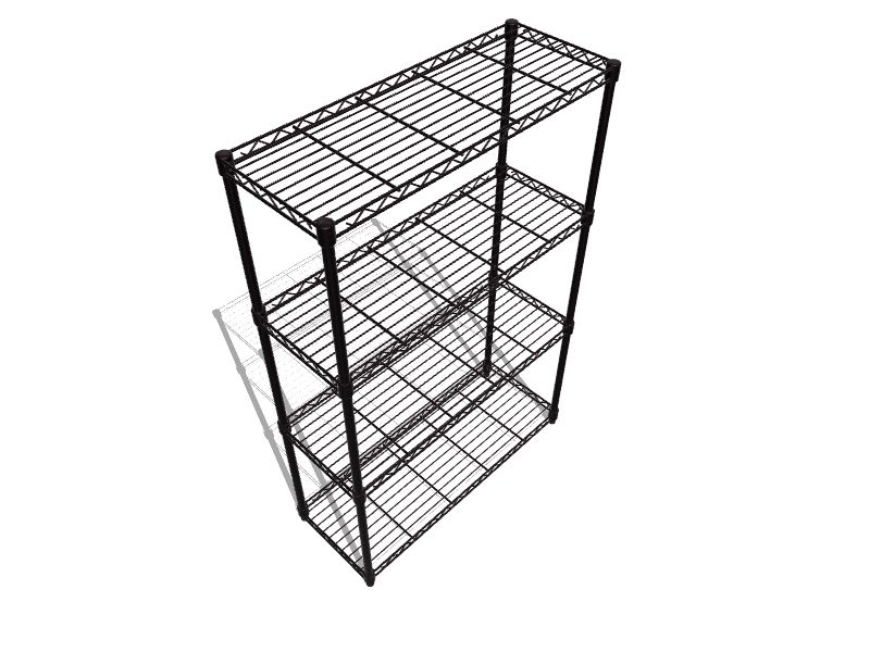 Trinity 4-Tier 36 x 14 x 54 Wire Shelving with Liners, NSF, Black