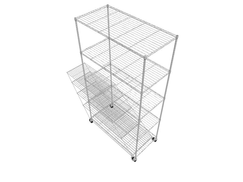 TRINITY EcoStorage 5-Tier Wire Shelving Rack with Wheels , 36 x 18 x 72  NSF, Chrome Color