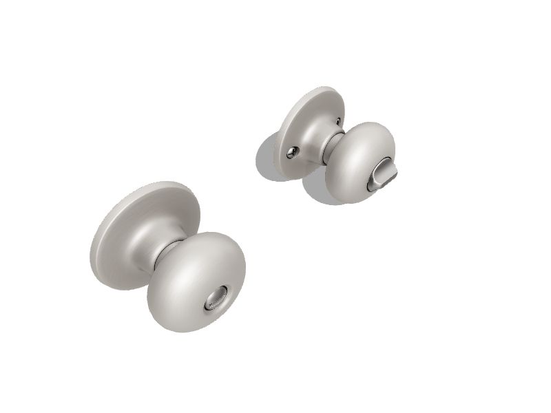 RELIABILT Baron Satin Nickel Interior Bed/Bath Privacy Door Knob