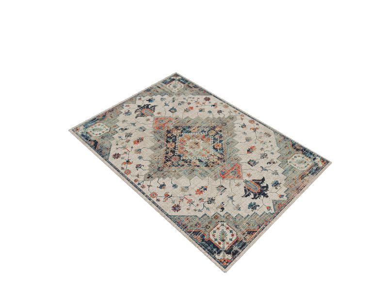 allen + roth Ellaria 4 x 6 Ivory Indoor Distressed/Overdyed Area Rug in
