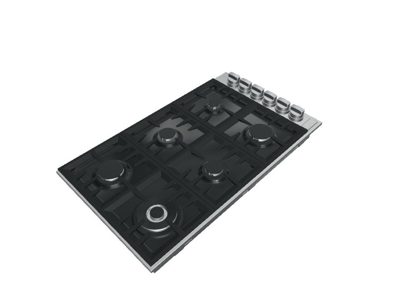 ZLINE RC36-PBT 36 in. Dropin Cooktop with 6 GAS Burners and Black Porcelain Top