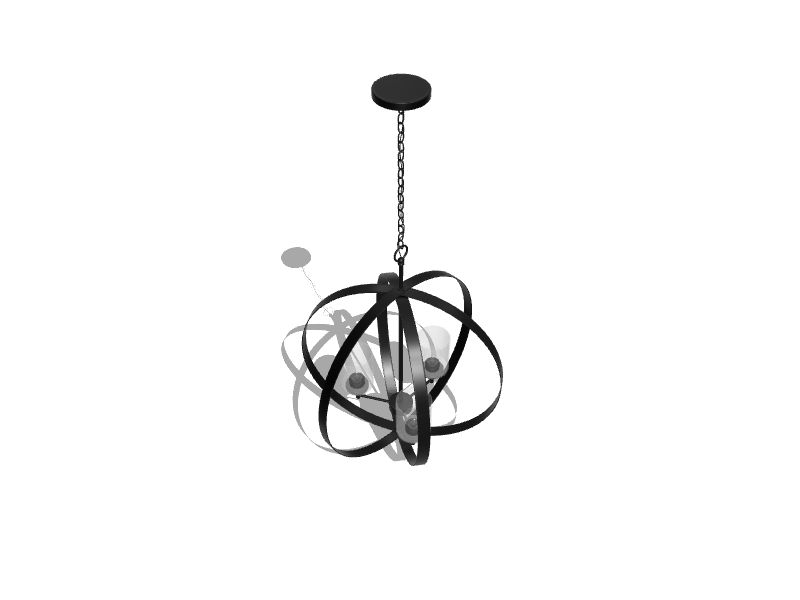 Kichler Winslow 3Light Black Modern/Contemporary Cage Chandelier in