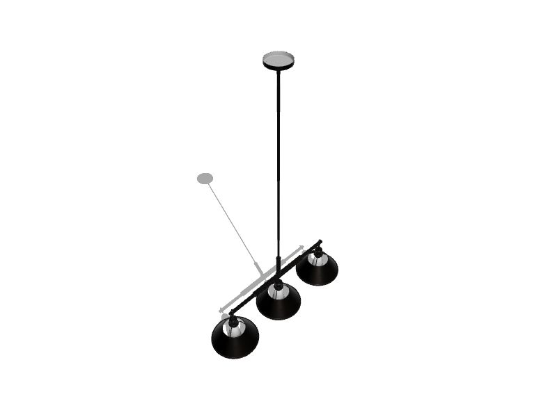Golden Lighting Orwell 3Light Matte Black Industrial Dome Kitchen