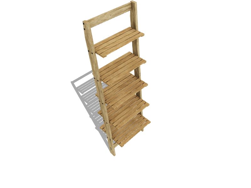 Hastings Home Picked Oak Wood 5Shelf Ladder Bookcase (16.25in W x 50