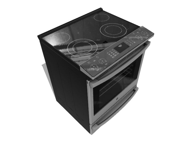 GE 30-in Glass Top 5 Elements 5.3-cu ft Self-Cleaning Air Fry Convection  Oven Slide-in Smart Electric Range (Slate)