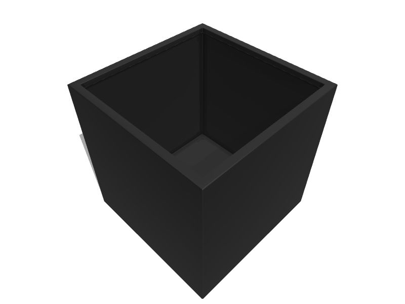 Vasesource Square 24in W x 24in H Black Indoor/Outdoor Planter in the Pots