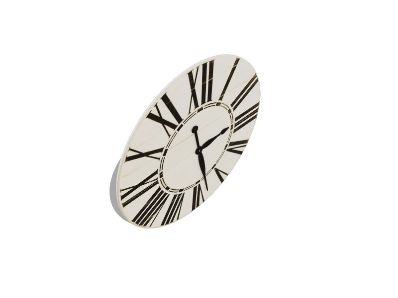 BrandtWorks Oversized Antique White Wall Clock Analog Round Wall