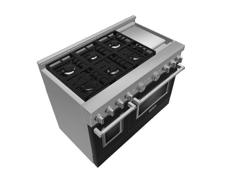 KitchenAid SMART Commercial Style 48in 6 Burners 4.1cu ft / 2.2cu ft