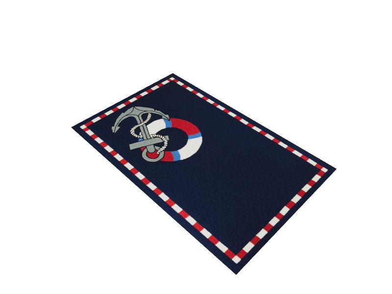 Couristan Outdoor Escape Anchors Away Navy Area Rug - 5'6 x 8