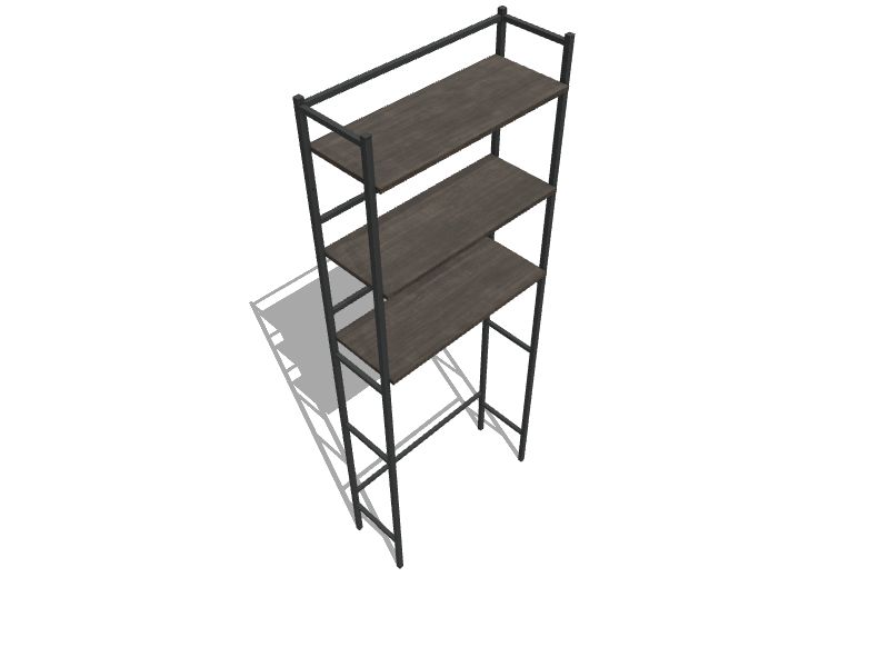 allen + roth 27-in x 64-in x 13-in Pewter 3-Shelf Over-the-Toilet Storage  in the Over-the-Toilet Storage department at