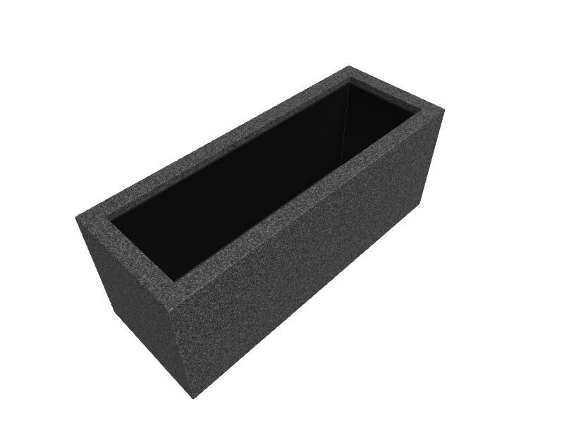 PolyStone Planters Rectangle 46in W x 19in H Gray