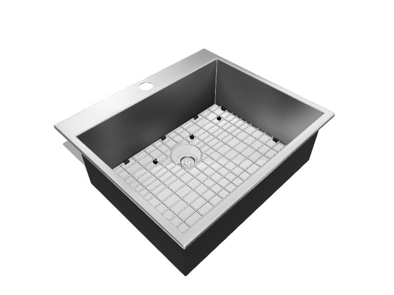 AKDY Drop-In 25-in x 22-in Brushed Stainless Steel Single Bowl 1