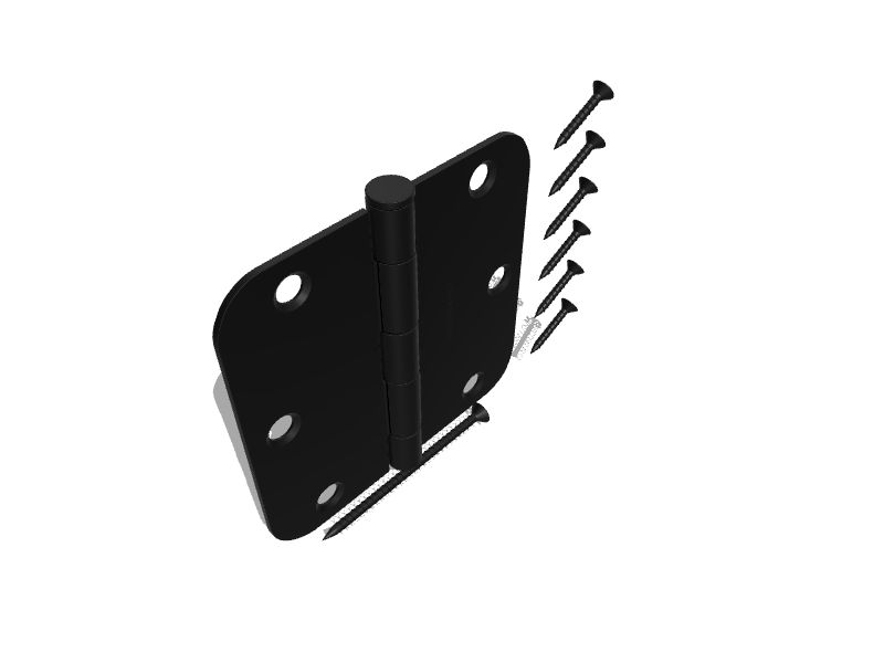 RELIABILT 31/2in H x 5/8in Radius Matte Black Mortise Interior Door