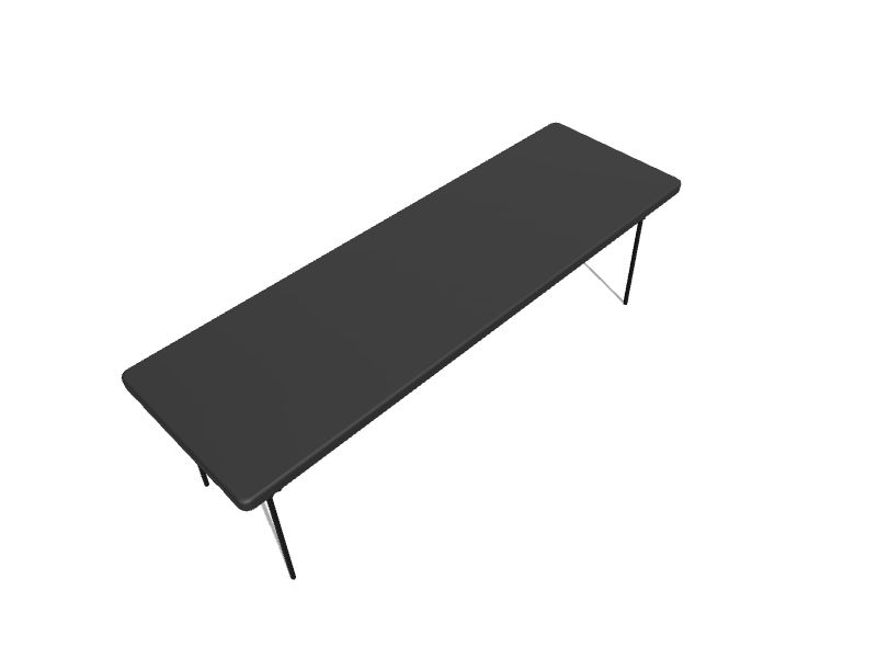 Cosco 2.5ft x 8ft Indoor or Outdoor Rectangle Resin Gray Folding