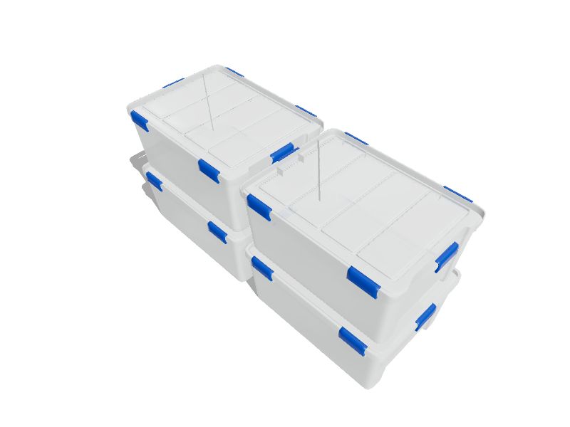 IRIS 60 qt. Clear Plastic Storage Boxes with Blue Lid 500197 - The Home  Depot