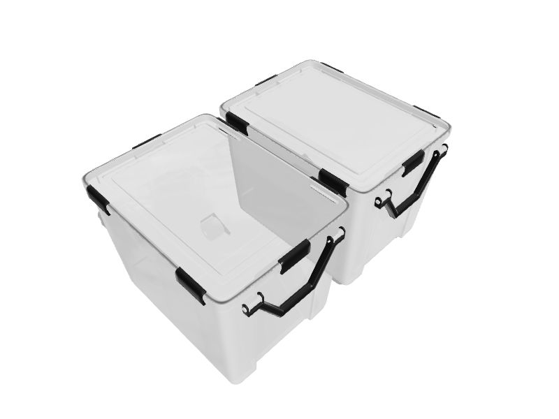 Iris Ohyama 103 Quart Weathertight Storage Box, 2 Pack, Clear